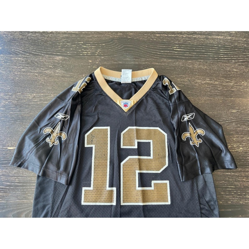 Reebok NFL New Orleans Saints Marques Colston 12 Jersey Mens XL Black Gold
